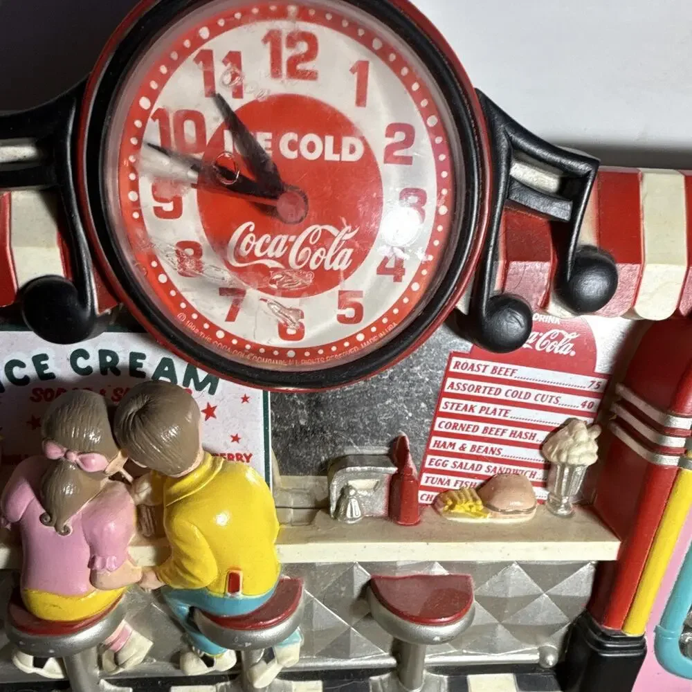 Coca-Cola Diner Wall Clock Jukebox Design 